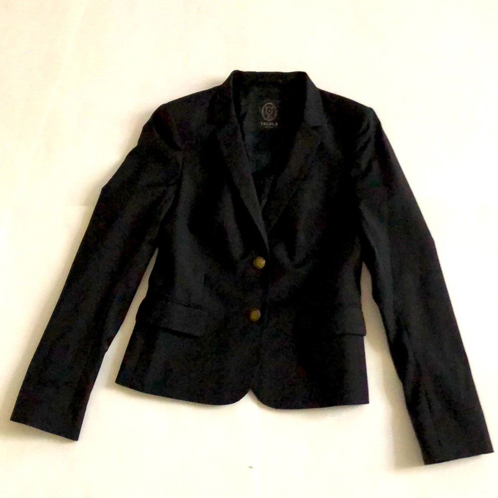 Talula 4 Jacket Black blazer Buttons Pocket Long sleeve split hem Excellent
